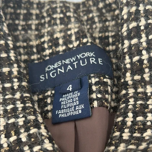 Jones New York Black and White Tweed Blazer - Image 2