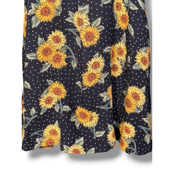 Vintage‎ Sunflower Polka Dot Slip Dress Gingham Cottagecore Sundress Whimsical - Image 3