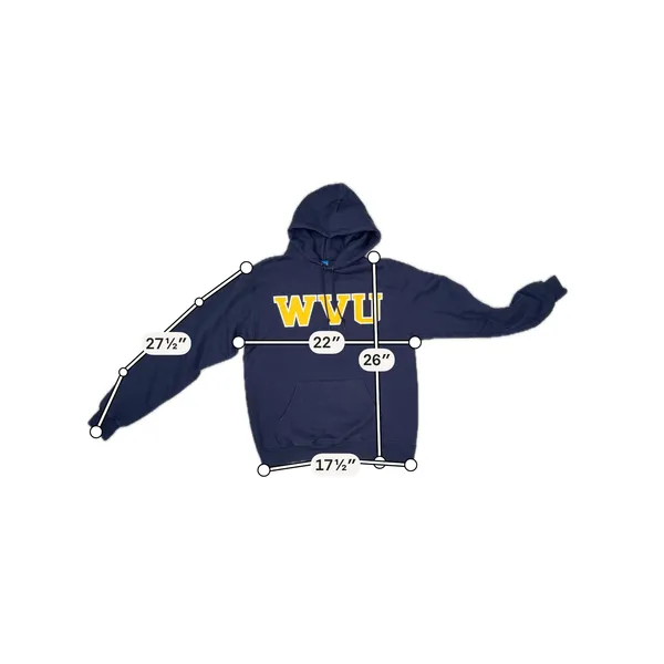 Champion WVU West Virginia Mountaineers Women's M Navy Gold Pullover Hoodie - Image 4