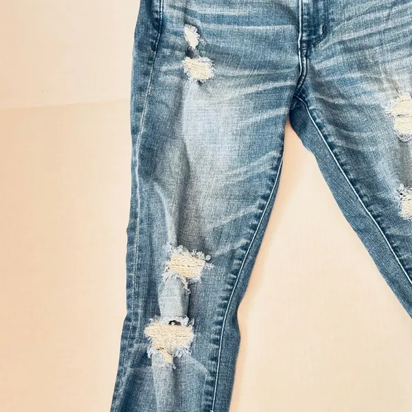 Abercrombie & Fitch Karper super skinny distressed faded blue jeans sz 00 - Image 5