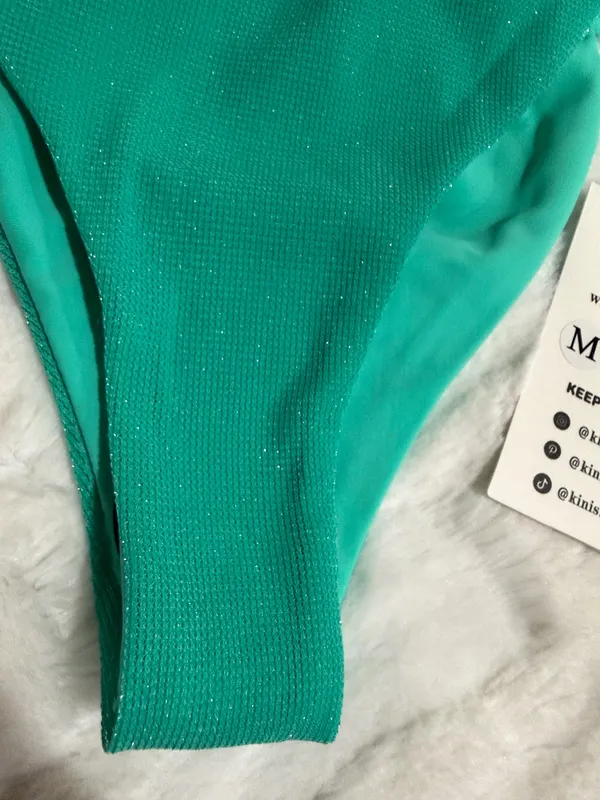 Kinis By Carter Women’s Bikini Bottom Size M . Green Size M - Image 8