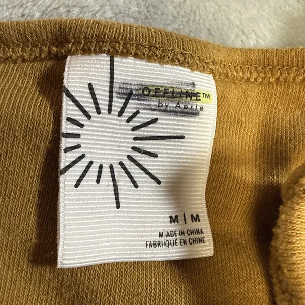 OFFLINE By Aerie Summer Lights Terry Cloth Jumpsuit Wide Leg M Tan Cotton Blend - Image 4