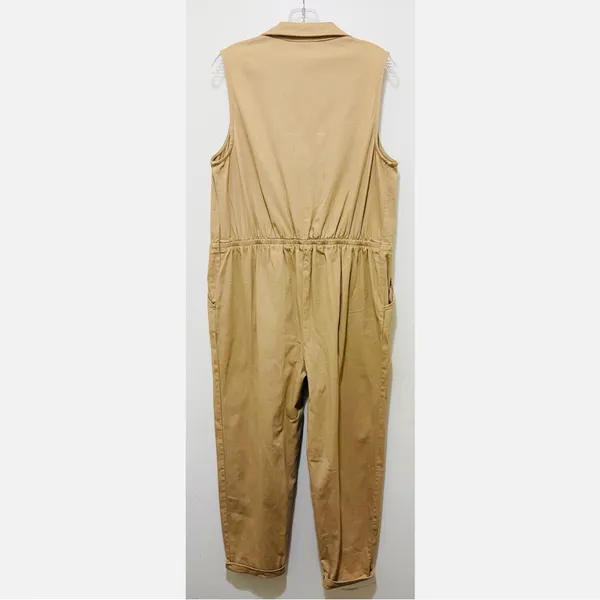 Wild Fable Sleeveless V-Neck Button-Front Utility‎ Jumpsuit Large NWT - Image 4