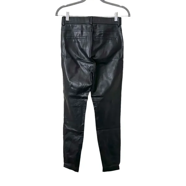 ZARA Faux Leather‎ Skinny Pant Zip Ankle Sz Medium - Image 3