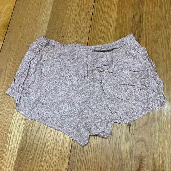 American Eagle‎ Outfitters Womens XL Distressed Pattern Lounge Shorts Pink White - Image 4
