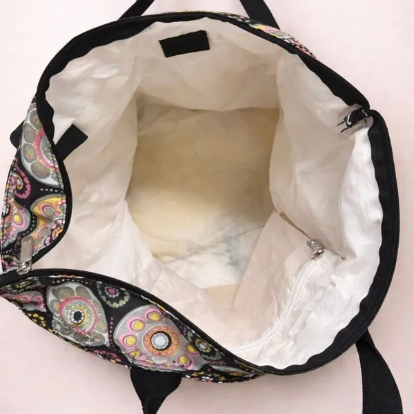 LeSportsac Floral Nylon Tote Bag Large Lightweight Travel Shoulder Bag Zip Top - Image 3