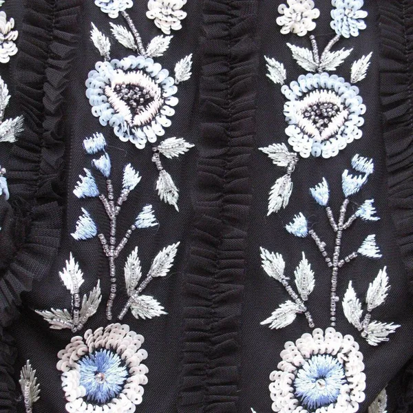 Mac Duggal 9135 Womens Black Sleeveless High Neck Embroidered Mini Dress - Image 9