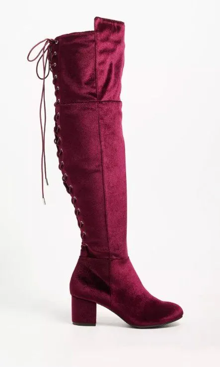 Elegant Burgundy Over-the-Knee Boots - Image 2