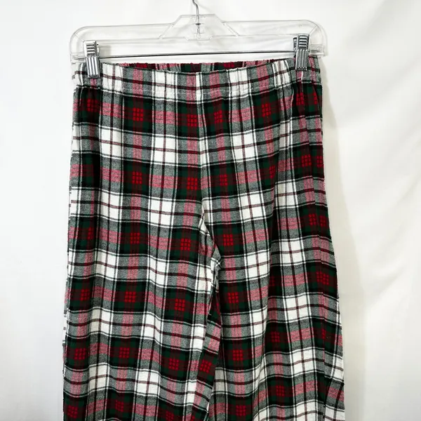Lauren Ralph Lauren Small Plaid Pajama Set Green Red Christmas‎ Flannel 1134 - Image 16