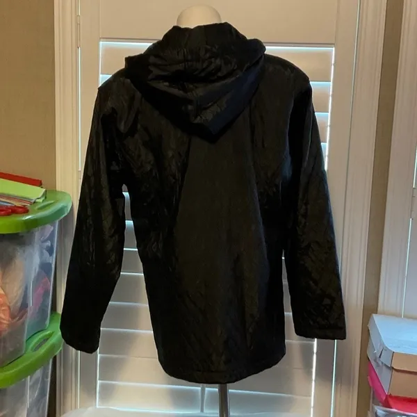 Jones New York Black Hooded Puffer Jacket - Image 4
