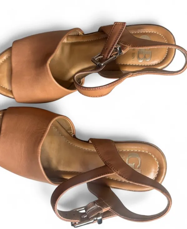Giani Bernini Women's Renella Block-Heel Platform Brown Leather Sandals Size 6.5 - Image 2