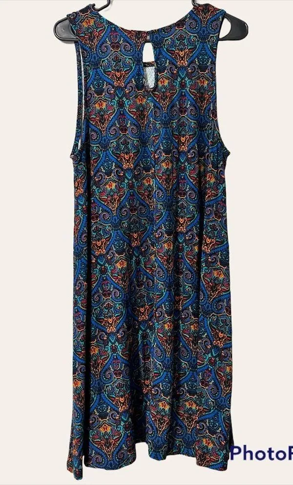 New Directions womens dress large sleeveless keyhole back geometric print comfy - Image 2