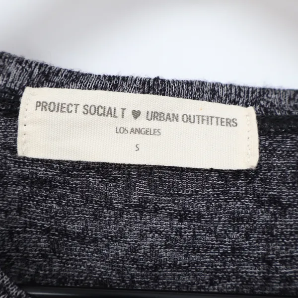 Project Social T Tank Top Womens Small Urban Outfitters Grey Muscle Raw Hem Good - Image 3