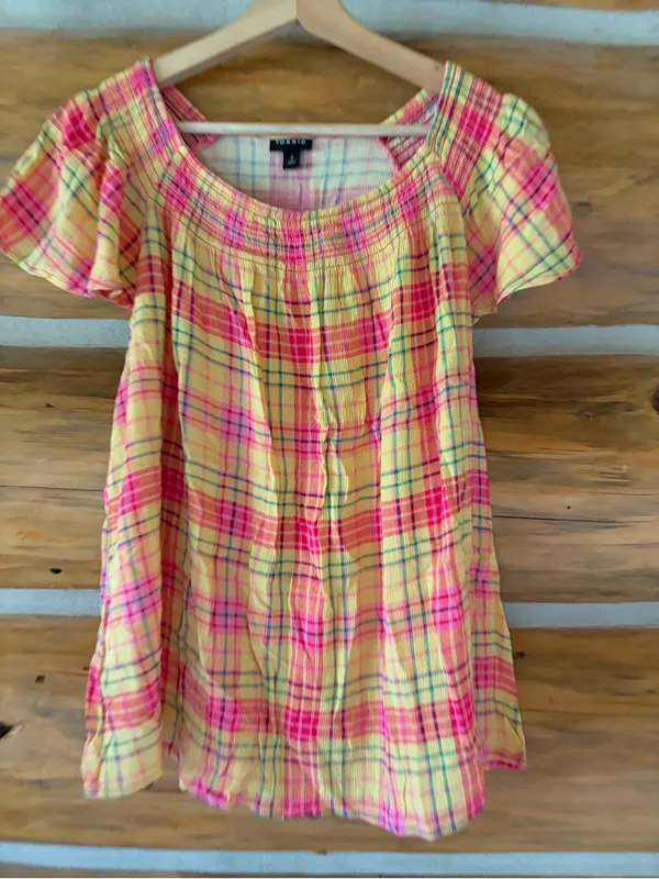 Torrid Multicolor Plaid Top size 2 - Image 3