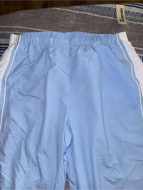 No Boundaries Light Blue & White womens Track Pants - Image 5