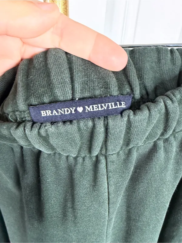 Brandy Melville Green Cotton Blend Jogger Sweatpants Size S - Image 9