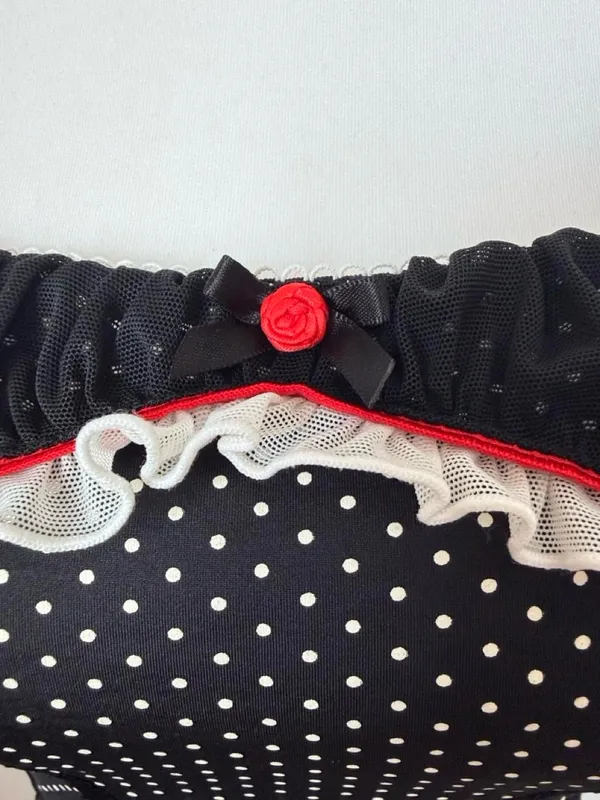 Ann Summers Polka Dot Corset Black Size M - Image 5