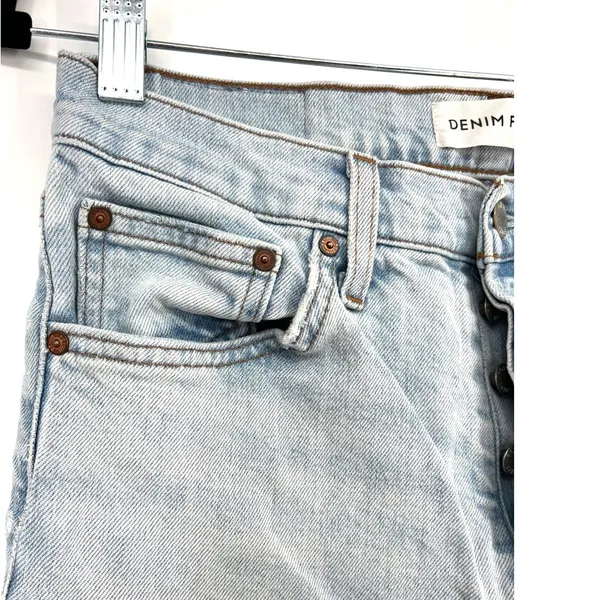Aritzia Denim Forum The Arlo High Rise Straight Jeans Size 29 Light Wash GUC - Image 2