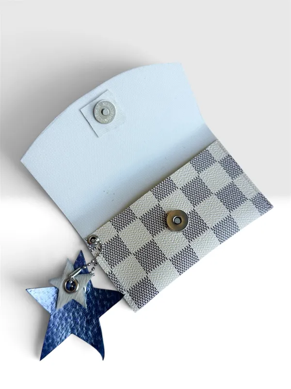 Cute handmade wallet with star charm Blue - Image 2