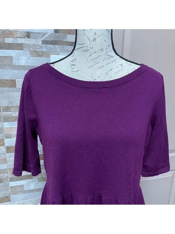 Loft LOFT women top blouse tunic sweater wool blend Sz M - Image 4