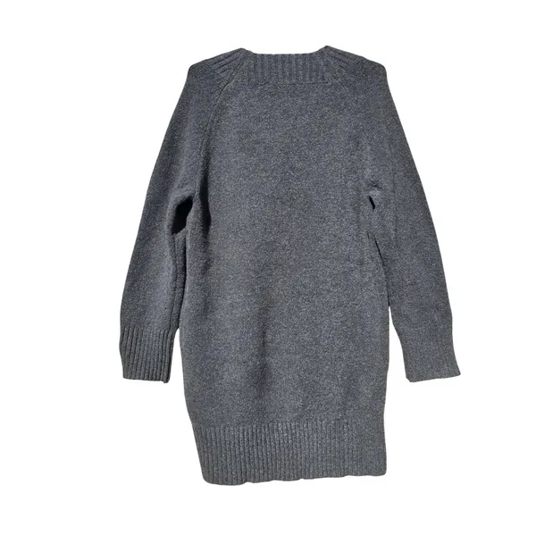 Abercrombie & Fitch Charcoal Gray V Neck Long‎ Sleeve Sweater Dress Size Large - Image 4