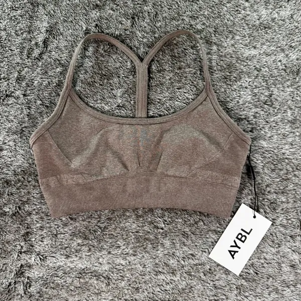 NWT AYBL Empower Seamless Sports Bra Sz XS Taupe Marl - Image 2