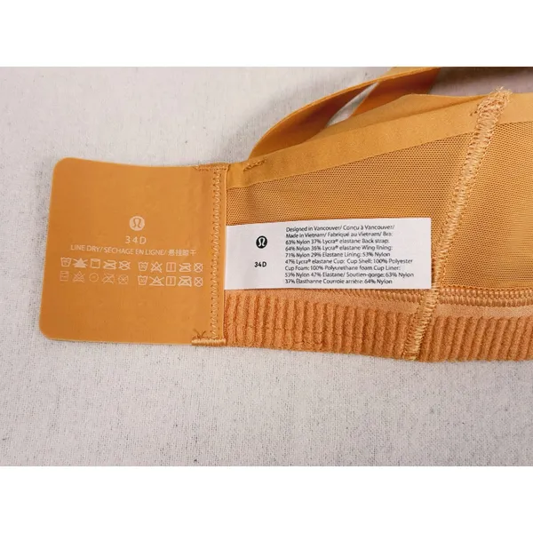 Lululemon AirSupport Sports Bra 34D High Impact Warm Apricot Orange Workout Run - Image 7
