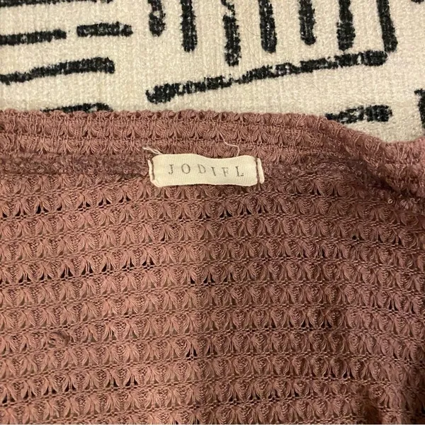 Jodifl Mauve Long Sleeve Waffle Crewneck Top XXL - Image 5