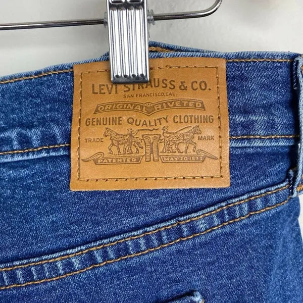 Levis Wedgie‎ Skinny Jeans 20W Dark Wash Denim Ankle Button Fly Fray Distressed - Image 6