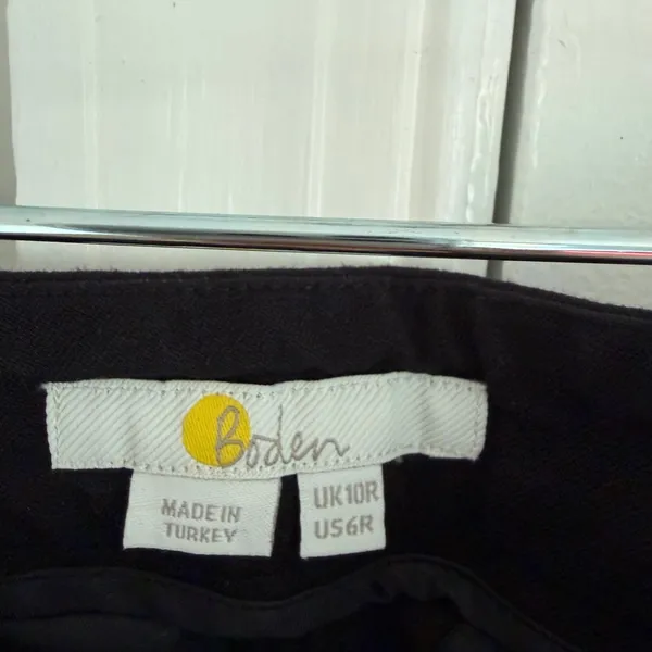 Boden Chino Pants Black High Rise Straight Leg Size 6 Pockets Workwear Office - Image 5