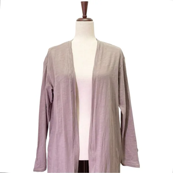 NWT Three Bird Nest Mocha Long Duster Cardigan Size Large 100% Cotton Open Front - Image 7