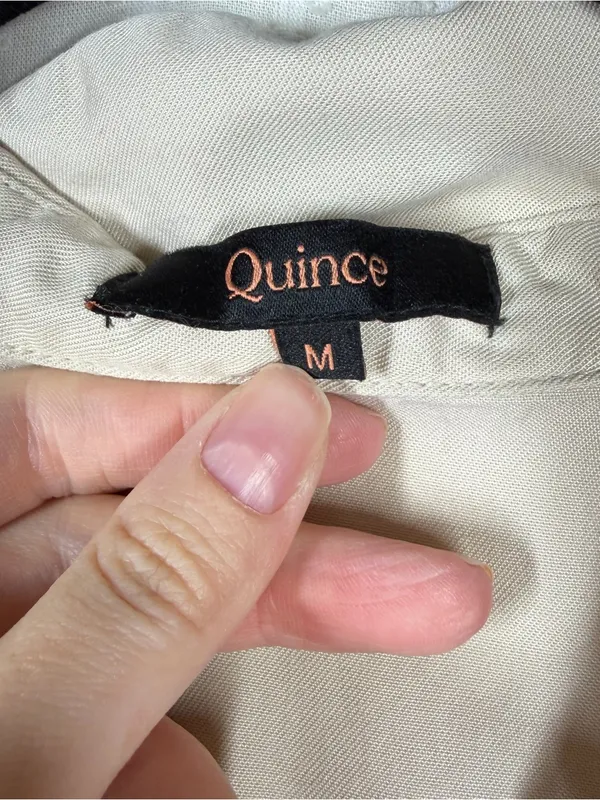 Quince Shale Tan Vintage Wash Tencel Camp Button Down Top - Image 3