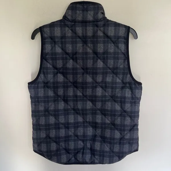J.Crew Excursion Quilted Puffer Vest Gray Black Plaid Down Fill‎ E4823 Womens S - Image 10