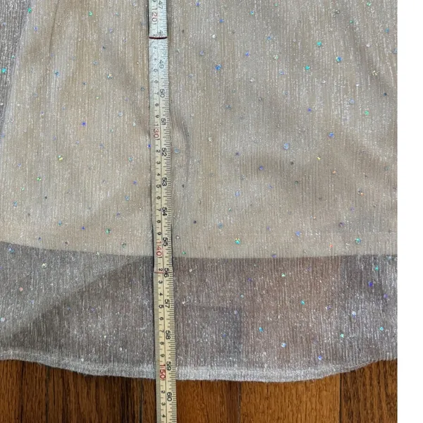 Baltic Born Sparkle Gown Champagne Gold Metallic Shimmer Maxi Dress Sz M - Image 6