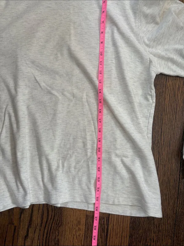 Lands' End Women's Cream Oatmeal Mock Neck Long Sleeve Top Cotton Medium M - Image 6
