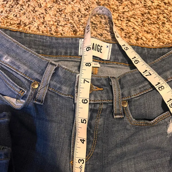 PAIGE Women's Blue Skinny Jeans Distressed Ripped‎ Pockets Size 23 - Image 4
