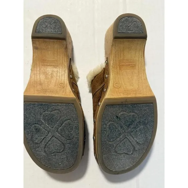 Vintage Y2K‎ No Boundaries Sueded Mule Boho Wooden Clogs 8.5 - Image 9
