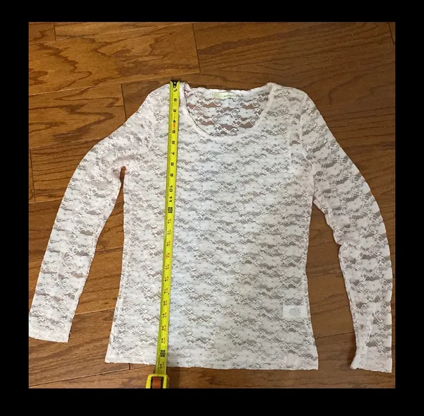 Derek Heart lace soft pink longsleeves top Large - Image 9