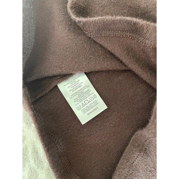 Lou & Grey Brown Minimalist Knit Top size XS Square‎ Neck Office Chic Mocha NEW - Image 6