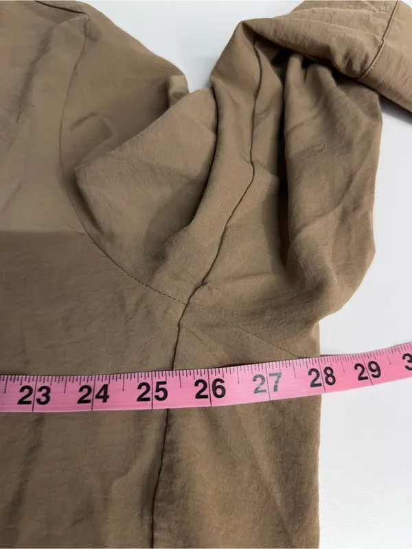 Commense oversized button down blouse small tan fall capsule minimalist Flawed - Image 7