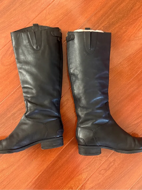 Sam Edelman Black Tall Leather Riding Boots - Womens 8M - Image 4