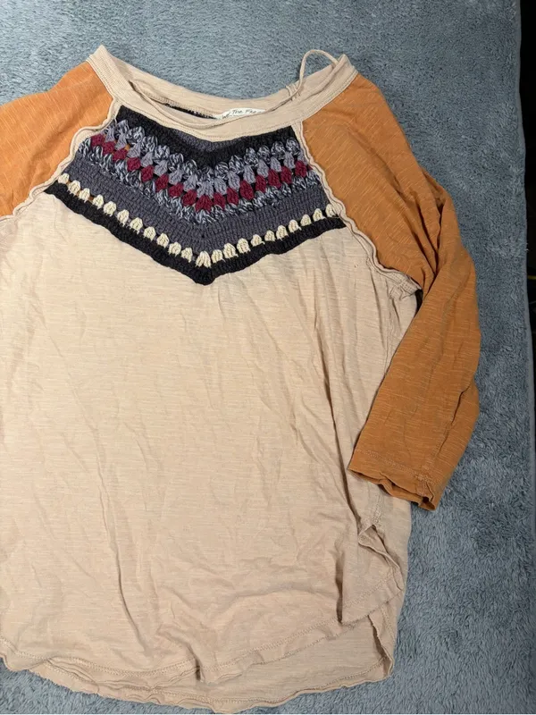 Free people we the free spring bound crochet top calm sand combo small - Image 5