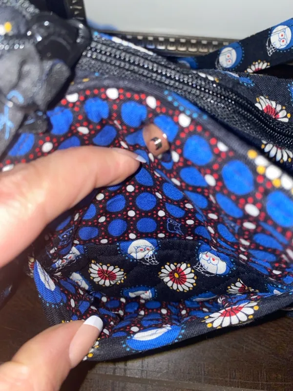 Vera Bradley Night Owl Libby Cotton Quilted Shoulder Crossbody Bag Retired Print - Image 5