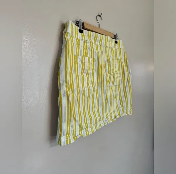 SALE! Yellow Stripe LOFT Cotton Skirt Size 14 EUC - Image 4