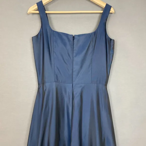 Vintage 90s Prom Dress FLAWS‎ Blue Sleeveless Iridescent Formal Classic Gown - Image 5