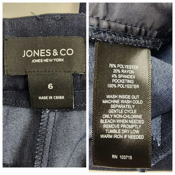 Jones New York Suit Pants Wide Leg Professional Career Business Blue Size 6 - Image 2