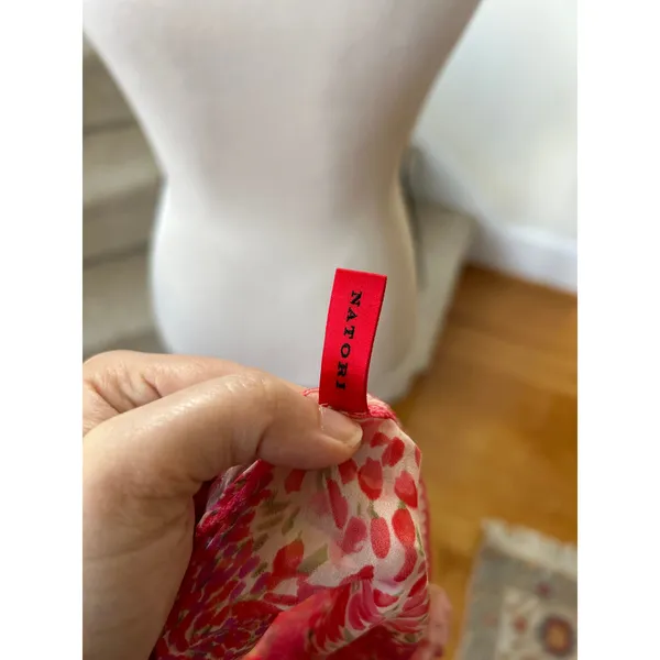 Josie Natori Pink & Red Ditzy Floral Lace Trim Cami Tank Lingerie Top - Image 6