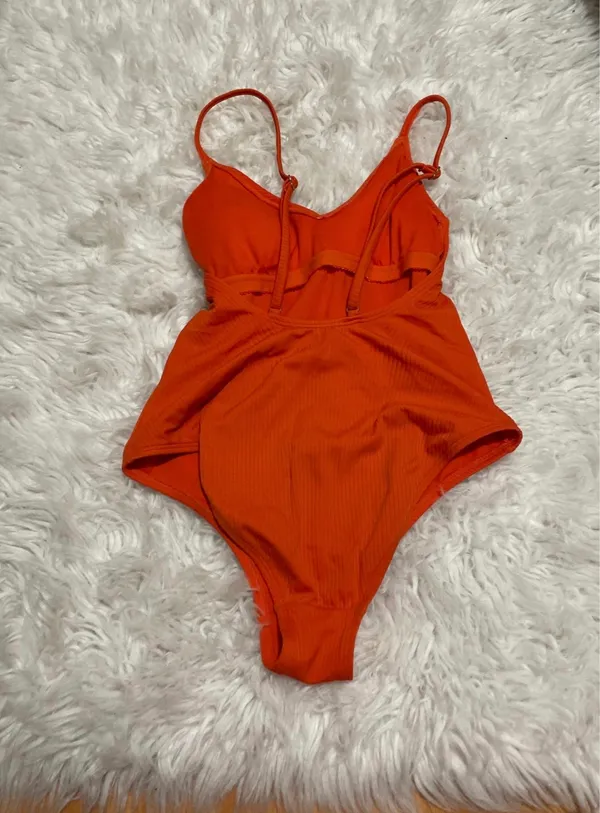 One Piece Orange  Swim Suit - Image 2