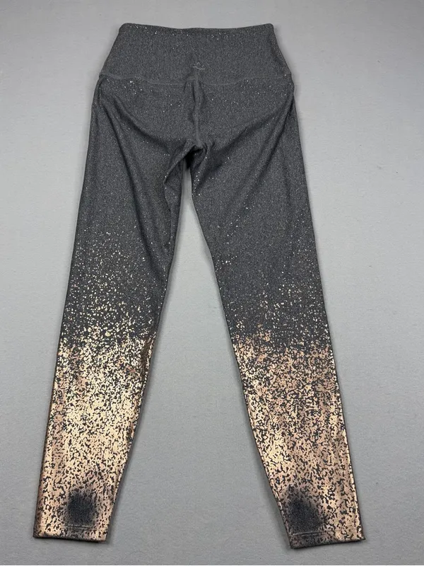 Beyond Yoga Alloy Ombre Leggings L Gray Rose Gold Metallic High Rise NWOT - Image 4