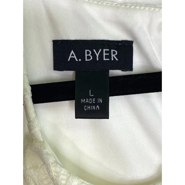 A Byer Womens Dress Size Large Sun Dress Sleeveless Lace Lined Knee‎ Length - Image 5